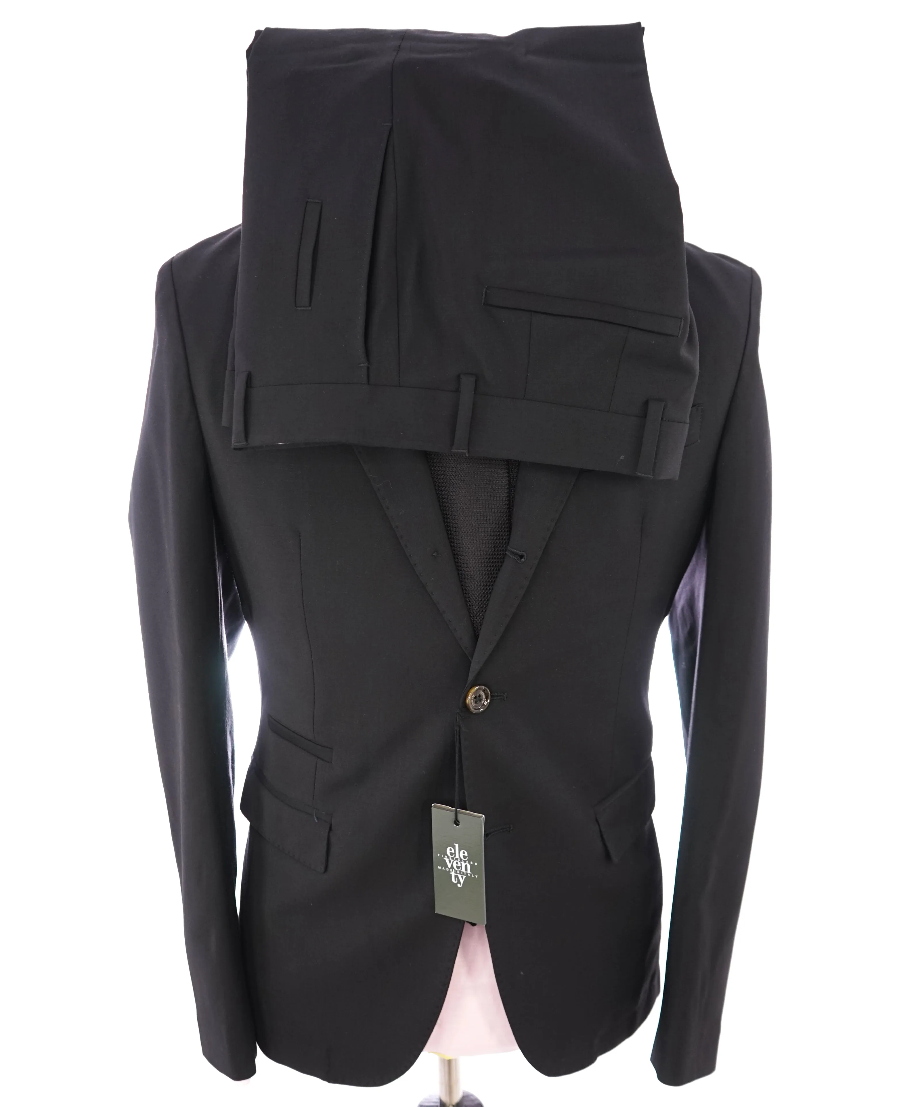 ELEVENTY - 2/3 Button Roll Lapel Elastane Blend Performance Unlined Suit - 36R