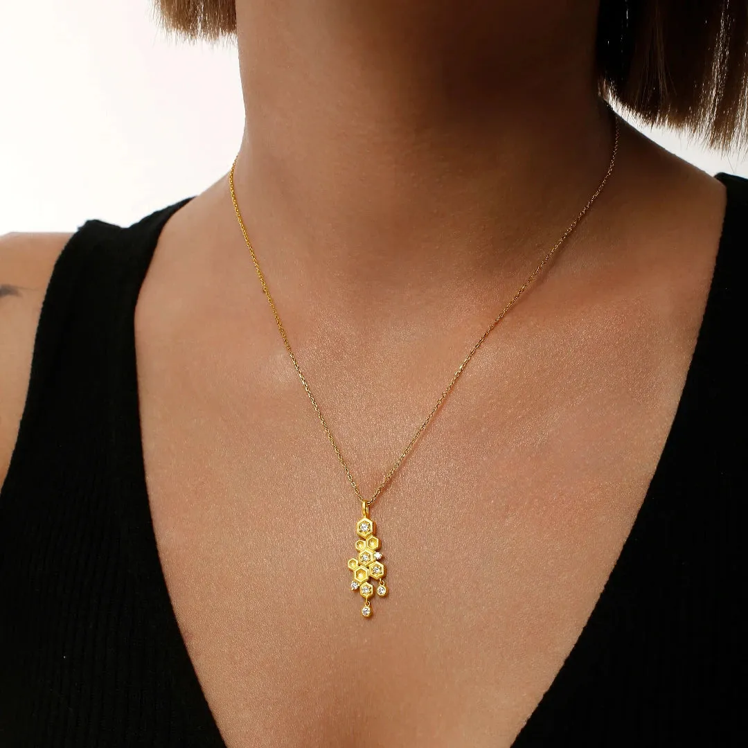 Honeycomb With Honey Ring Earrings Necklaces Bracelet Jewelry Sets designed by LifeWithMaK