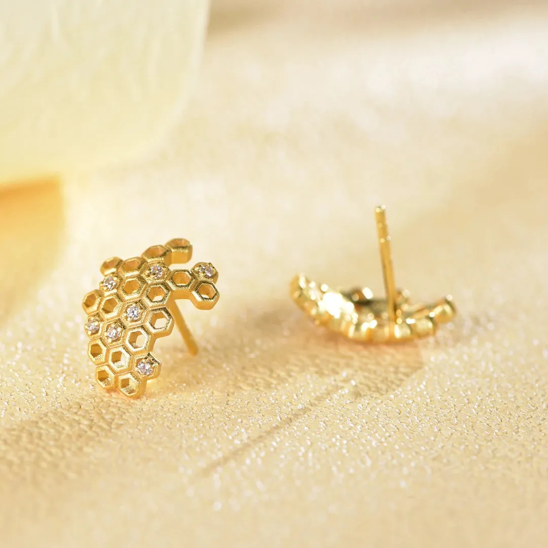 Honeycomb With Honey Ring Earrings Necklaces Bracelet Jewelry Sets designed by LifeWithMaK