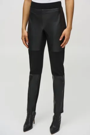 Joseph Ribkoff Black Pull-On Faux Leather Slim Pants 244143