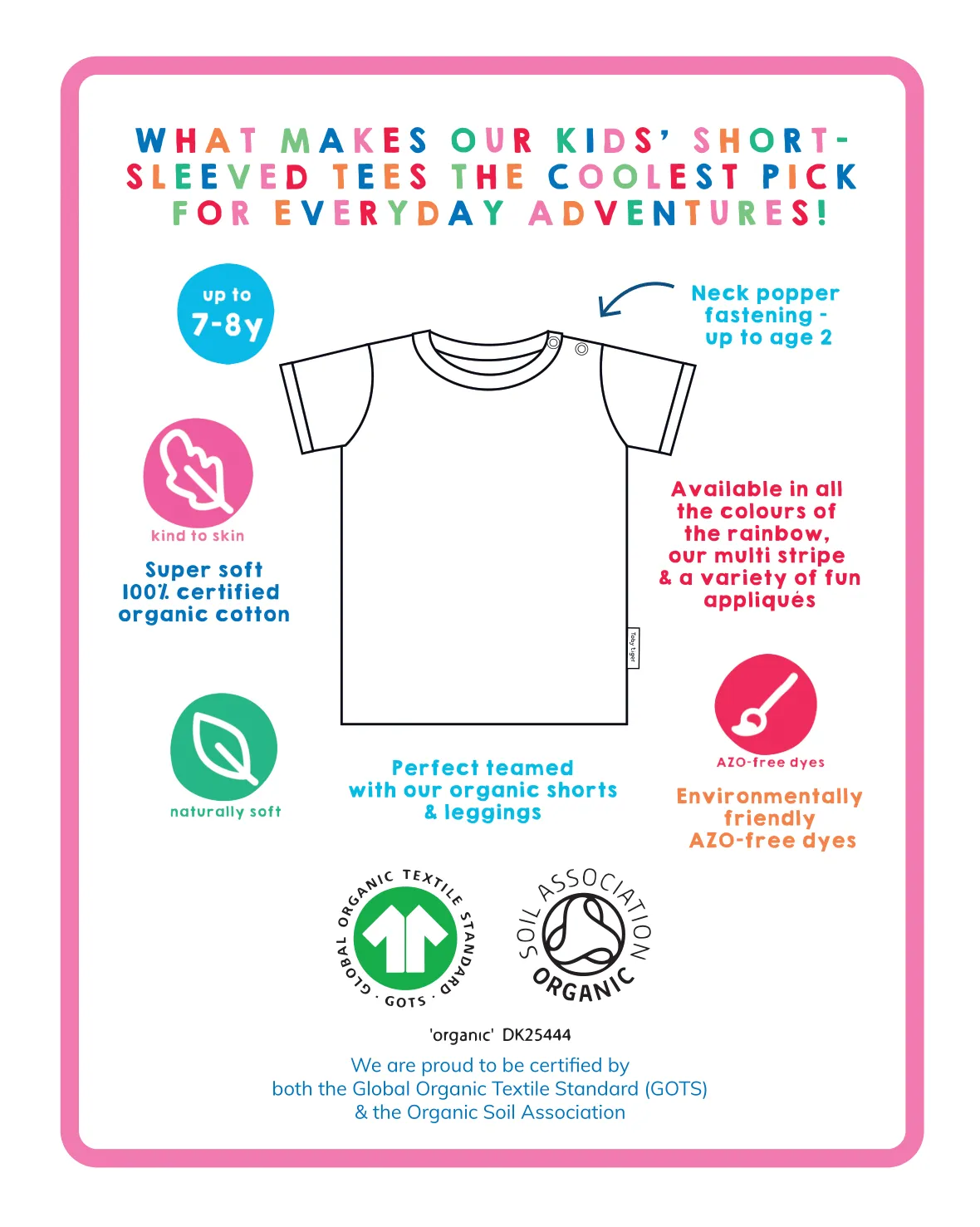 Organic Rainbow Sun and Cloud Applique T-Shirt