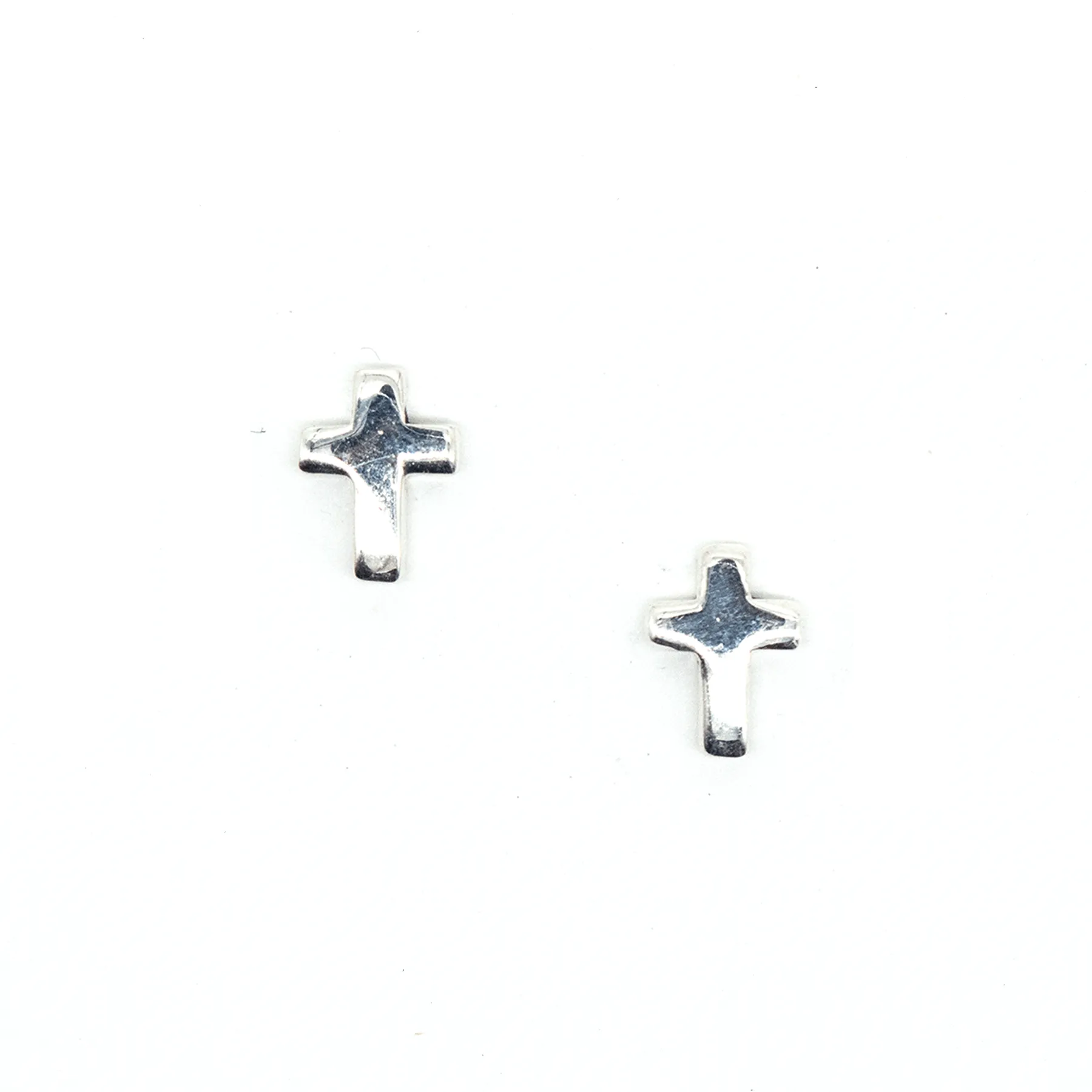 Silver Cross Studs
