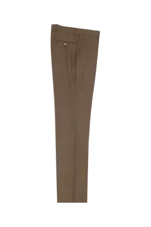 Tiglio Luxe Tobacco Flat Front, Pure Wool Modern Fit Dress Pants 2560